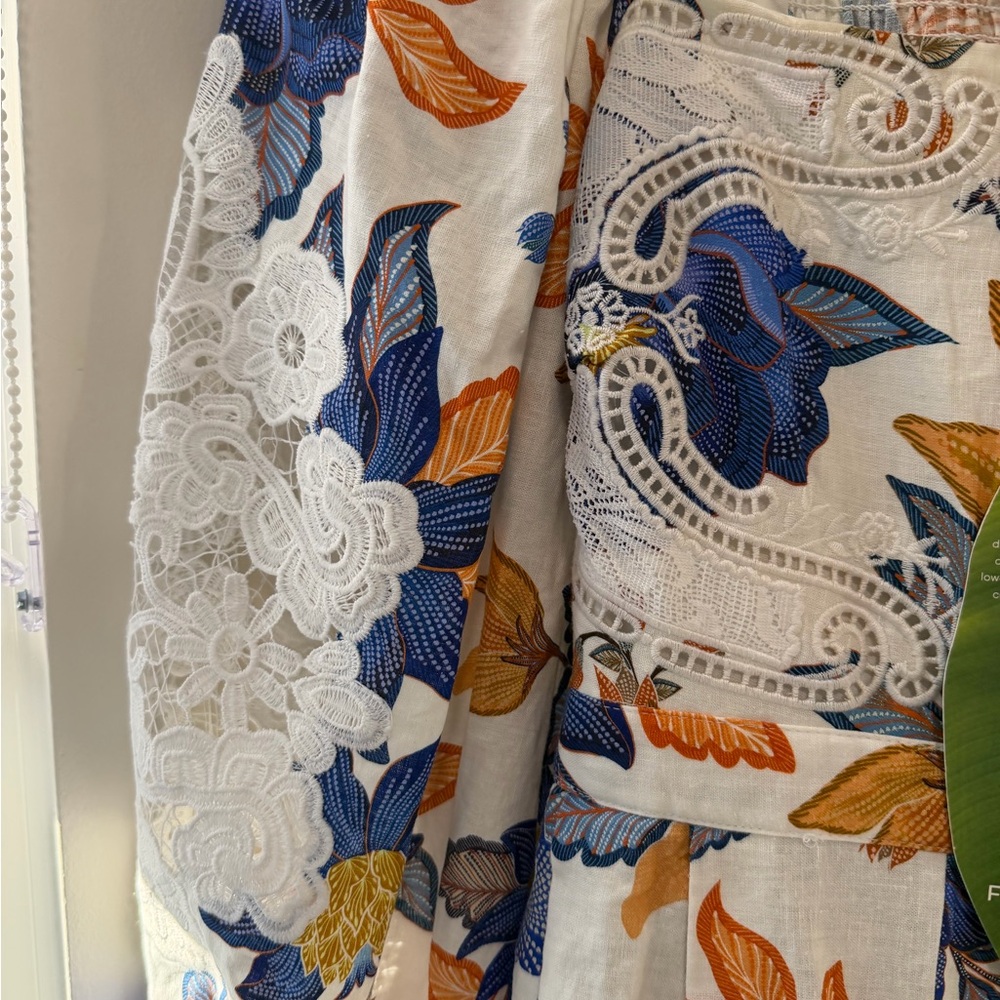 FARM Rio Floral Blouse in Blue and Orange - Picture 9 of 10